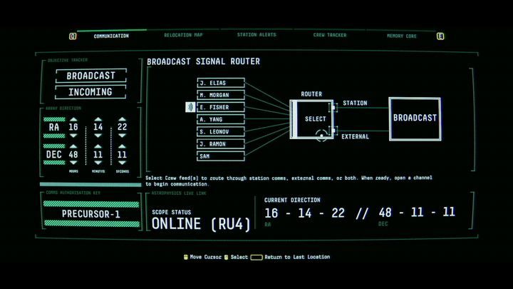 Przejdź do systemu SAMa i wejdź w zakładkę COMMUNICATION - Observation: Drugi spacer kosmiczny, nadanie wiadomości, solucja, etap 5 - Observation - poradnik do gry