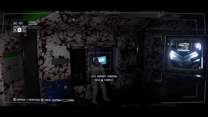 Wciskaj R i kliknij na napis UNKNOWN - Observation: Jim Elias, solucja, etap 7 - Observation - poradnik do gry