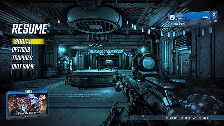 Spauzuj grę i wybierz z listy opcję Social - Jak odebrać pocztę (mail) w Borderlands 3? - Borderlands 3 - poradnik do gry