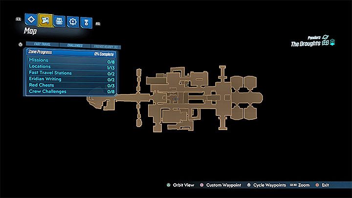 Sanktuarium jest wyświetlane na liście lokacji w tej samej zakładce, w której pokazywane są również punkty szybkiej podróży - Jak dostać się do Sanktuarium w Borderlands 3? - Borderlands 3 - poradnik do gry