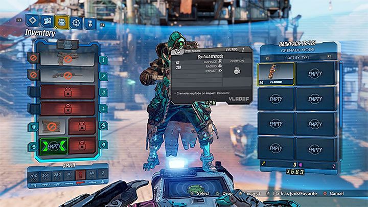 Otwórz inwentarz i umieść w aktywnym slocie Grenade Mod, który otrzymałeś od Lilith - From the Ground Up | Solucja Borderlands 3 - Borderlands 3 - poradnik do gry