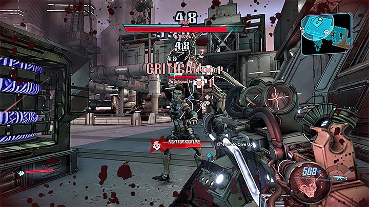 Jeżeli w trakcie rozgrywania walk zostaniesz powalony i wejdziesz do trybu walki o życie (Fight for Your Life), to w pobliżu bohatera powinien pojawić się jeden z klonów dążących do walki wręcz - Katagawa Jr. | Trudni przeciwnicy w Borderlands 3 - Borderlands 3 - poradnik do gry