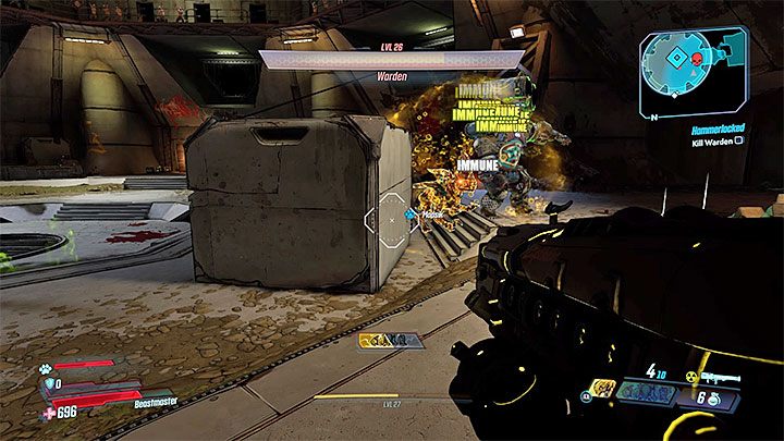 Za każdym razem gdy Warden straci 1/3 żółtego paska stanie się chwilowo nieśmiertelny - Warden | Trudni przeciwnicy w Borderlands 3 - Borderlands 3 - poradnik do gry