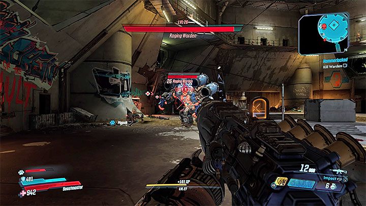 Po tym jak wyczerpiesz cały żółty pasek energii bossa przemieni się on w Raging Wardena - Warden | Trudni przeciwnicy w Borderlands 3 - Borderlands 3 - poradnik do gry