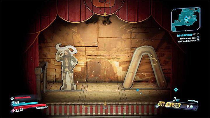 Prawidłowe ustawienie obiektów na scenie pokazuje powyższy obrazek - Lair of the Harpy | Solucja Borderlands 3 - Borderlands 3 - poradnik do gry