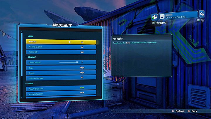 Oddzielne ustawienia znajdują się w menu ułatwień dostępu - Accessibility - Sterowanie w Borderlands 3 - Borderlands 3 - poradnik do gry