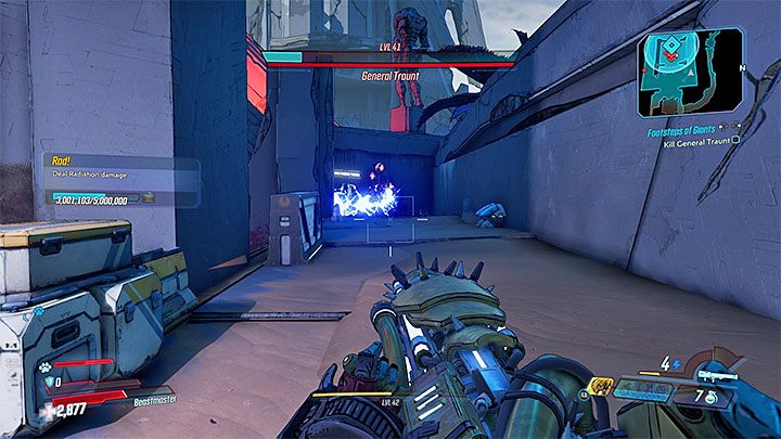 Podobnie jak we wcześniejszym starciu z Captain Trauntem centralna arena otoczona jest górnymi balkonikami - Footsteps of Giants | Solucja Borderlands 3 - Borderlands 3 - poradnik do gry