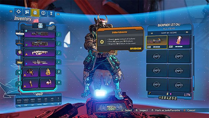 Eridian Fabricator może zostać umieszczony w jednym z aktywnych slotów na bronie - Jakie zastosowanie ma Eridian Fabricator w Borderlands 3? - Borderlands 3 - poradnik do gry