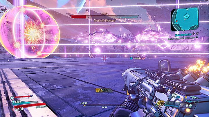 Począwszy od drugiego uklęknięcia boss będzie korzystał z dwóch kolejnych silnych ataków obszarowych - Tyreen the Destroyer - finałowy boss w Borderlands 3 - Borderlands 3 - poradnik do gry