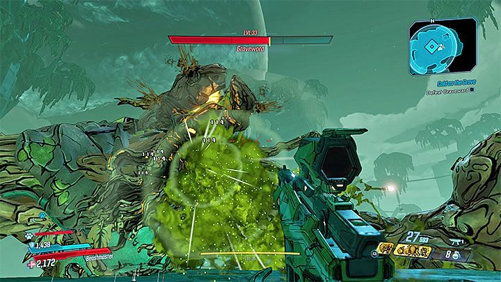 Graveward może także zacząć pluć zielonym kwasem, przy czym jest to zdecydowanie najprostszy do uniknięcia atak bossa - The Graveward | Trudni przeciwnicy w Borderlands 3 - Borderlands 3 - poradnik do gry