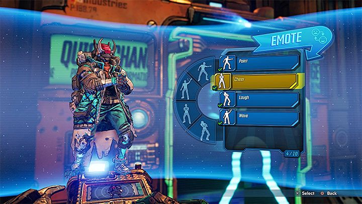Emotki ustawia się po skorzystaniu z maszyny QuickChange - przejdź do zakładki Emote - Jak korzystać z emotek w Borderlands 3? - Borderlands 3 - poradnik do gry