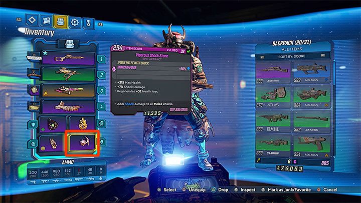 Od tego momentu możesz już umieszczać artefakty w nowo odblokowanym slocie inwentarza - Jak korzystać z artefaktów w Borderlands 3? - Borderlands 3 - poradnik do gry