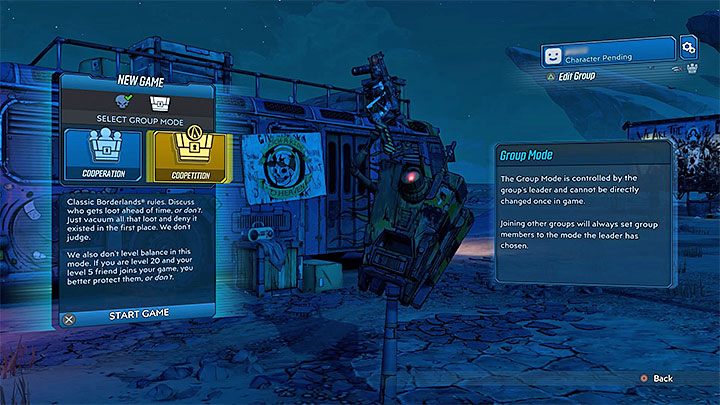 W momencie przystępowania do gry możesz ustalić czy rozgrywka ma odbywać się na zasadach Cooperation czy Coopetition - Borderlands 3 - poradnik do gry