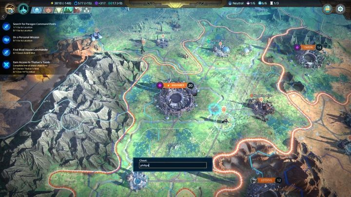 Po wciśnięciu kombinacji klawisz, u dołu ekranu wyświetli się małe pole, w które wpisać można komendy. - Komendy w konsoli w Age of Wonders Planetfall - Age of Wonders Planetfall - poradnik do gry