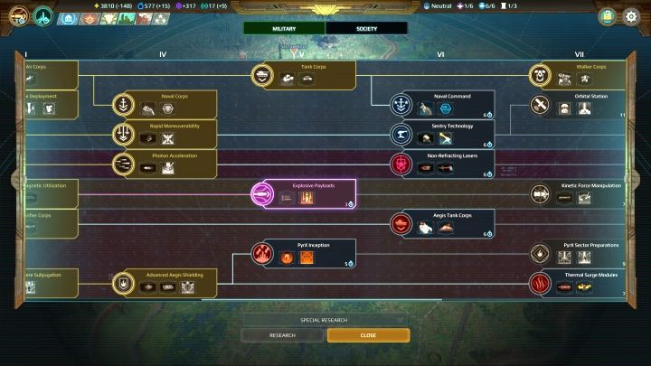 Ilość pozyskiwanej wiedzy wpływa na czas prowadzenia badań, skracając go. - Surowce i ich pozyskiwanie w Age of Wonders Planetfall - Age of Wonders Planetfall - poradnik do gry