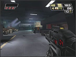 Jak tylko podejdziesz do niego, przez drzwi w budce strażników przejdzie jeszcze dwójka wojaków - Containment Facility | Foreign Lands | Red Faction II - Red Faction II - poradnik do gry