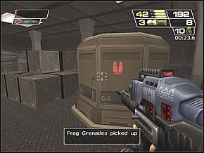 Pierwszą skrzynie z amunicją znajdziesz w głębi sali, z prawej - Ammo Dump | Sopots Citadel | Red Faction II - Red Faction II - poradnik do gry