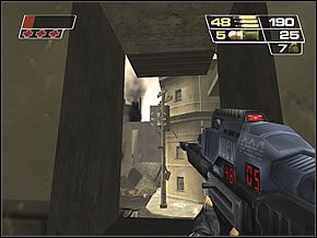 Ruszaj dalej przed siebie, zeskakując na końcu w dziurę w podłodze - High Rise Hell | Hanging in the Hood | Red Faction II - Red Faction II - poradnik do gry