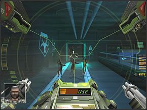 Za kolejnymi wrotami czeka Cię wojak oraz battle armor - The Nano Elite | Inside the Nano Base | Red Faction II - Red Faction II - poradnik do gry