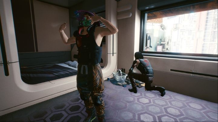 Po krótkiej scence zostaniesz przeniesiony do mieszkania, a kot na stale zamieszka przy Twoim łóżku - Cyberpunk 2077: Gdzie znaleźć i adoptować kota? - Cyberpunk 2077 - poradnik do gry