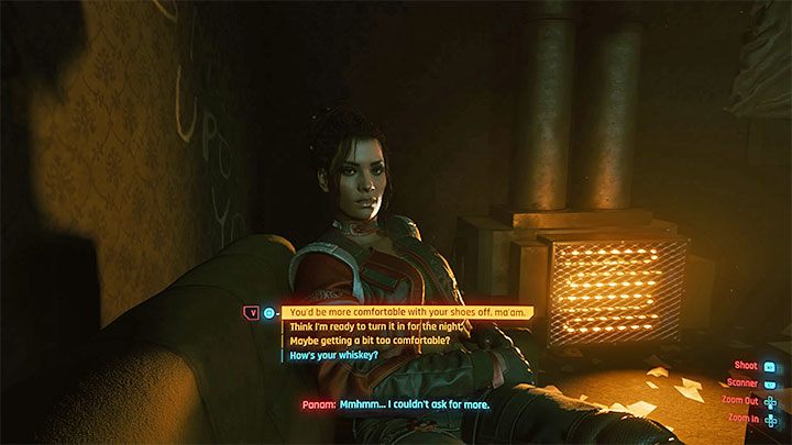 Po tym jak akcja ratunkowa zakończy się sukcesem bohaterowie zostaną zmuszeni do spędzenia nocy na farmie - Cyberpunk 2077: Panam Palmer - romans/seks - Cyberpunk 2077 - poradnik do gry