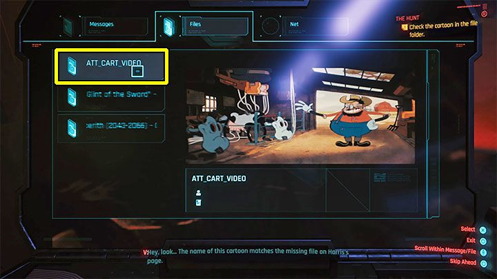 Zamknij zakładkę Sieć i powróć do głównej zakładki Pliki (Files) - Cyberpunk 2077: Kwestia czasu - Zagadka z komputerem - Cyberpunk 2077 - poradnik do gry