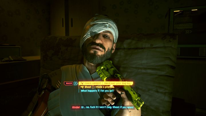 Po uzyskaniu informacji o kryjówce możecie powrócić do wariantu 1 i zabić mimo wszystko Rindera - Cyberpunk Phantom Liberty: Kontrakt: Człowiek, który zabił Jasona Foremana - solucja, opis przejścia - Cyberpunk 2077 - poradnik do gry