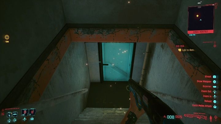 Aby dostać się do Bena potrzebujesz albo odpowiednio dużo umiejętności zainwestowanych w ciało, albo karty do wejścia - Cyberpunk 2077: Ratunek, Badlands - kontrakty, solucja, mapa - Cyberpunk 2077 - poradnik do gry