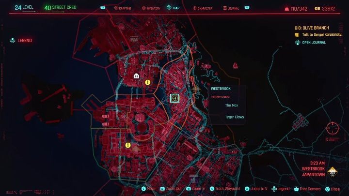 Lokalizacja: wschodnia część Westbrook, Japantown - Cyberpunk 2077: Przesyłka specjalna, Westbrook - kontrakty, solucja, mapa - Cyberpunk 2077 - poradnik do gry