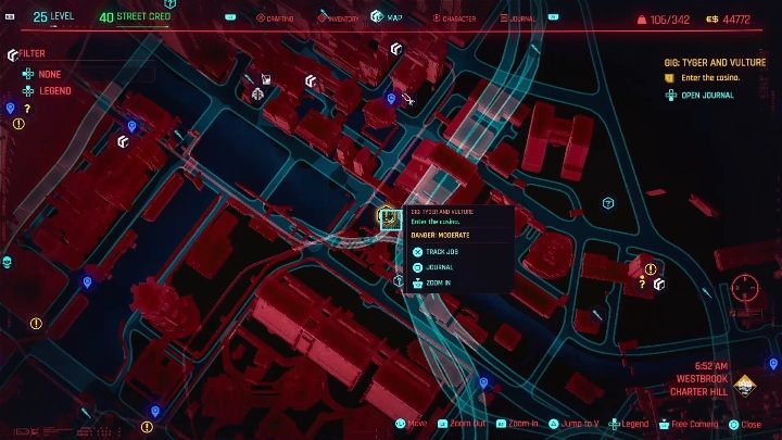 Lokalizacja: wschodnia część Westbrook, Charter Hill - Cyberpunk 2077: Kradzież, Westbrook - kontrakty, solucja, mapa - Cyberpunk 2077 - poradnik do gry