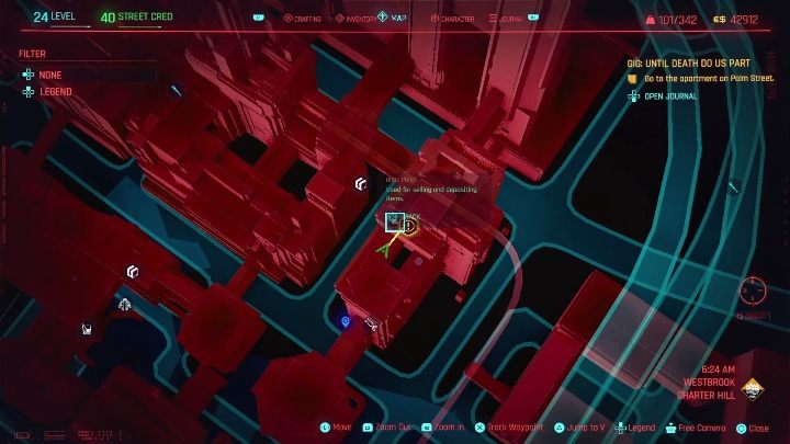 Lokalizacja: południowa część Westbrook, Charter Hill - Cyberpunk 2077: Kradzież, Westbrook - kontrakty, solucja, mapa - Cyberpunk 2077 - poradnik do gry