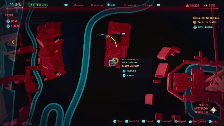 Lokalizacja: północna część Westbrook, North Oak - Cyberpunk 2077: Sabotaż, Westbrook - kontrakty, solucja, mapa - Cyberpunk 2077 - poradnik do gry