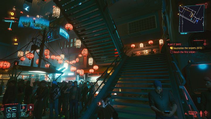 Idź przez tłum do przodu, a następnie skręć w lewo - Cyberpunk 2077: Przerwane milczenie/Play It Safe - solucja, opis przejścia - Cyberpunk 2077 - poradnik do gry