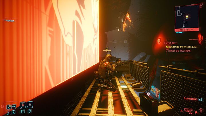 Wejdź po drabinie, a następnie wskocz na podest - Cyberpunk 2077: Przerwane milczenie/Play It Safe - solucja, opis przejścia - Cyberpunk 2077 - poradnik do gry