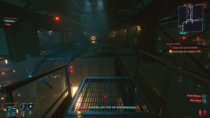 Idź w prawo aż dojdziesz do drabiny - wejdź wyżej - Cyberpunk 2077: Przerwane milczenie/Play It Safe - solucja, opis przejścia - Cyberpunk 2077 - poradnik do gry