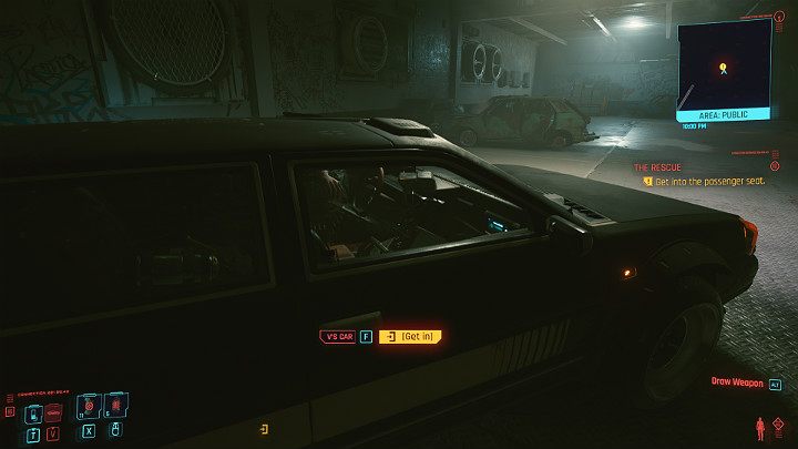 Usiądź na miejscu dla pasażera, by wraz z Jackiem pojechać do domu - Cyberpunk 2077: Ostatnia taka robota/The Rescue - solucja, opis przejścia - Cyberpunk 2077 - poradnik do gry