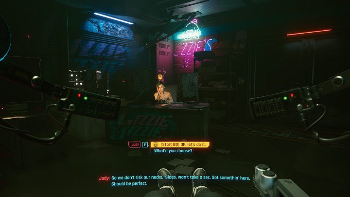 Poznasz Judy, jedną z Moxów i zaufaną przyjaciółkę Evelyn - Cyberpunk 2077: Cherchez la Femme/The Information - solucja, opis przejścia - Cyberpunk 2077 - poradnik do gry