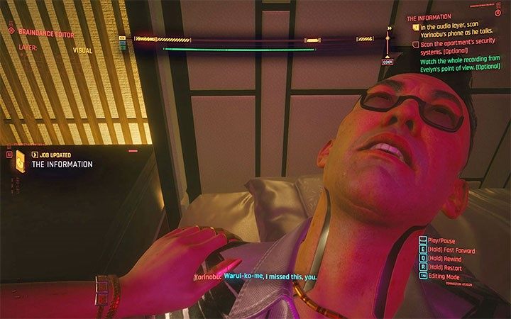 Główny cel tego braindansu to odnalezienie miejsca przechowywania Reliktu (Relic), aczkolwiek możesz też zaliczyć dwa opcjonalne cele - Cyberpunk 2077: Cherchez la Femme/The Information - solucja, opis przejścia - Cyberpunk 2077 - poradnik do gry