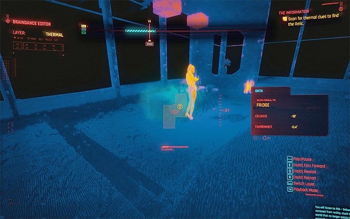 Cofnij się teraz do okolic 1:03 i pozostań w warstwie termalnej - Cyberpunk 2077: Cherchez la Femme/The Information - solucja, opis przejścia - Cyberpunk 2077 - poradnik do gry