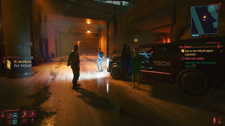 Na samym początku zadania Dex podsuwa Ci opcjonalne rozwiązanie w którym będzie uczestniczyć Meredith Stout - agentka korporacji Militech - Cyberpunk 2077: Bilet wstępu/The Pickup - solucja, opis przejścia - Cyberpunk 2077 - poradnik do gry