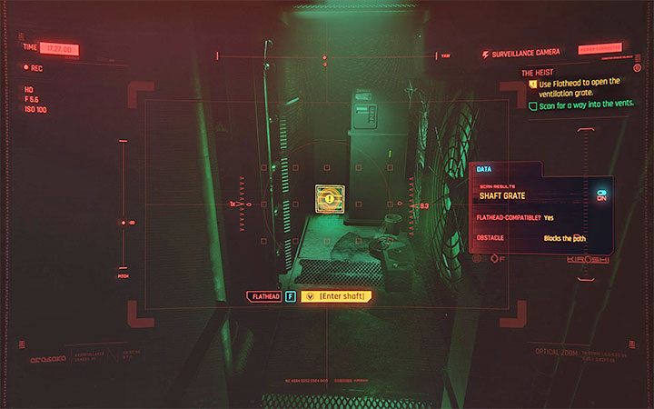 Kolejna sekcja jest bardzo prosta - namierz okoliczną kratkę wentylacyjną i wyślij do niej bota - Cyberpunk 2077: Jak przeprowadzić robota Flathead? - Cyberpunk 2077 - poradnik do gry