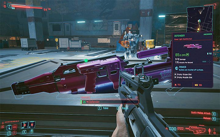 W osłabianiu Roycea może ci również pomóc karabin LMG Defender, który odnajdziesz na jednej z metalowych skrzyń - Cyberpunk 2077: Jak pokonać bossa Royce? - Cyberpunk 2077 - poradnik do gry