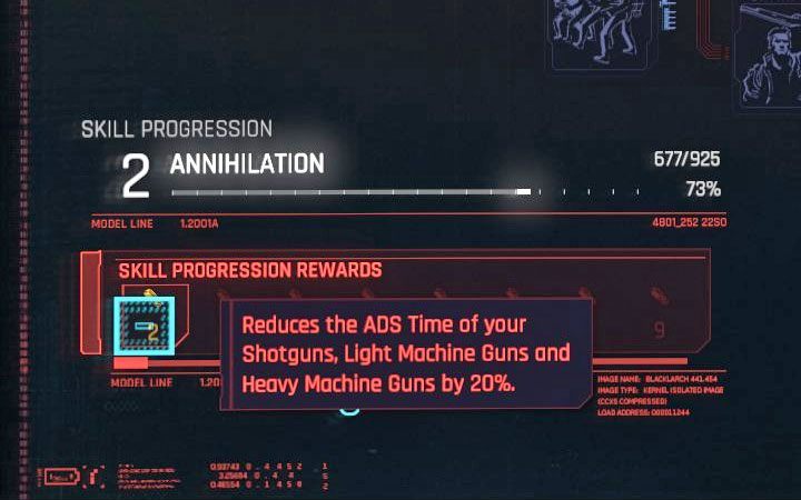 Swoje postępy w rozwijaniu danej umiejętności możesz śledzić w oknie jej drzewka, tzn - Cyberpunk 2077: Jak rozwijać Umiejętności V? - Cyberpunk 2077 - poradnik do gry