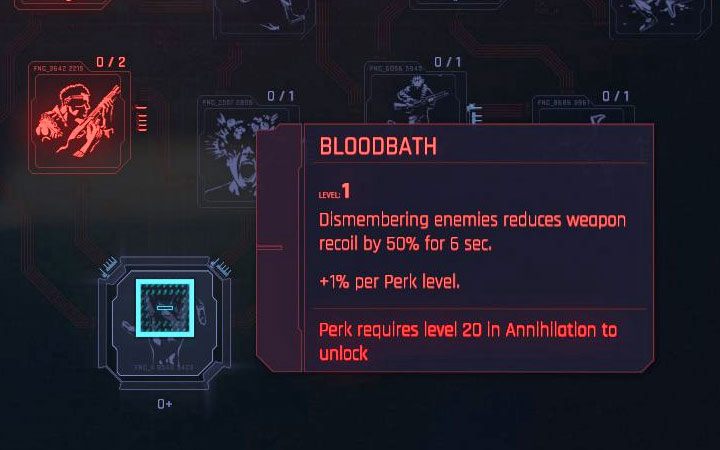 Po awansowaniu danej umiejętności na maksymalny 20 poziom uzyskasz dostęp do specjalnego atutu - Cyberpunk 2077: Jak rozwijać Umiejętności V? - Cyberpunk 2077 - poradnik do gry