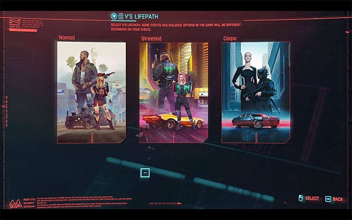 W grze Cyberpunk 2077 dokonuje się również wyboru pochodzenia, tzn - Cyberpunk 2077: Klasy postaci - Uniwersum Cyberpunk - Cyberpunk 2077 - poradnik do gry