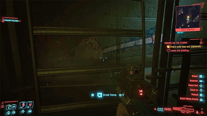 Zdecydowanie najprostszy sposób ucieczki to użycie atrybutu Zdolności techniczne na kratce tunelu wentylacyjnego - Cyberpunk 2077: Kto sieje wiatr/Riders on the Storm (Panam) - solucja - Cyberpunk 2077 - poradnik do gry