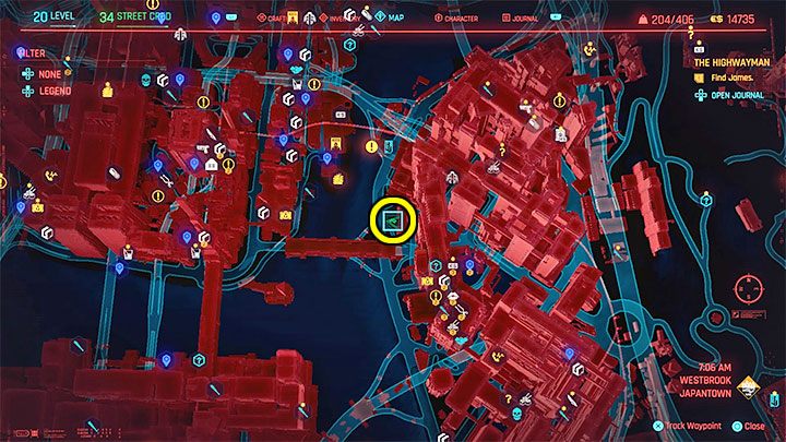 Gra nie wskaże ci lokalizacji Jamesa i wymusza zlokalizowanie go w oparciu o podpowiedzi ze zdjęcia znalezionego w garażu - Cyberpunk 2077: J + J = WNM - solucja, opis przejścia - Cyberpunk 2077 - poradnik do gry