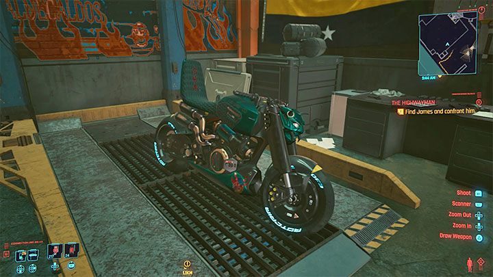 Motocykl Nazare Istumade jest w garażu - Cyberpunk 2077: J + J = WNM - solucja, opis przejścia - Cyberpunk 2077 - poradnik do gry