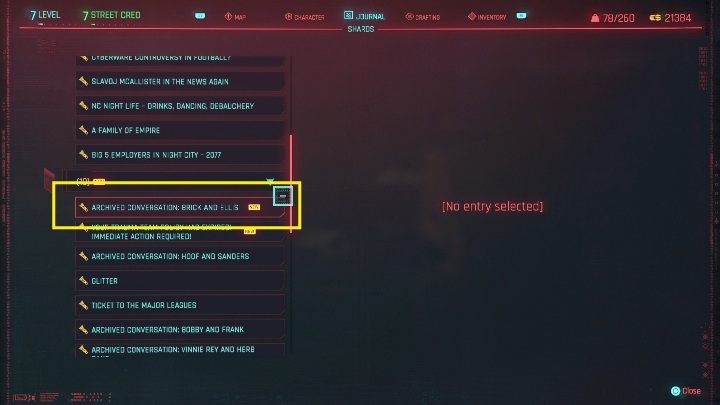 Po zdobyciu drzazgi wejdź w - Cyberpunk 2077: Gdzie leży pies pogrzebany - cyberpsychopata, solucja - Cyberpunk 2077 - poradnik do gry