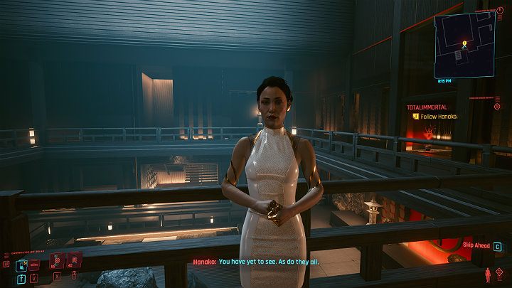 Wysiądź z AV-ki i podążaj za Hanako - Cyberpunk 2077: Siostra i brat/Totalimmortal - solucja, opis przejścia - Cyberpunk 2077 - poradnik do gry